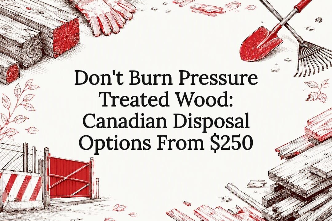 Decorative treated wood disposal title card